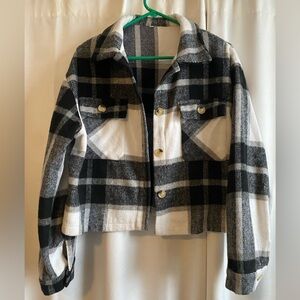 Plaid Button-Up Jacket